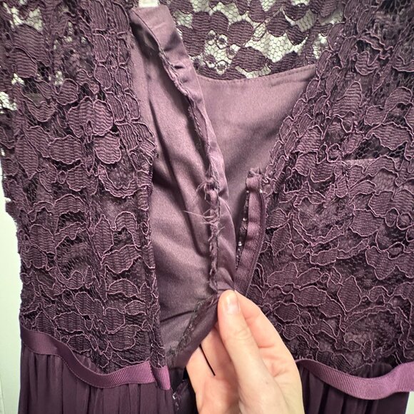 David's Bridal Bridesmaid Dress - Style #F19328 - Size 10 - Color Plum - Picture 6 of 10